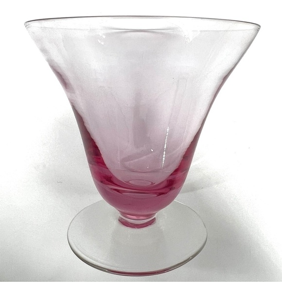 TIFFIN-FRANCISCAN Wisteria Pink Dessert Water Fruit Cocktail Glass Cups Set of 4 - Picture 9 of 16